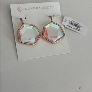 NWT Kendra Scott Vanessa Iridescent Hexagon Earrings. With dustbag.